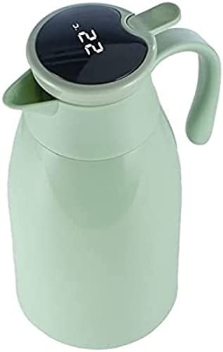 Frasco Aislado para Alimentos Hervidor de Aislamiento Botella Termo Hogar Hotel Revestimiento de Vidrio de Gran Capacidad Cafetera Pantalla de Temperatura Inteligente Botella de Agua 1L-1.9