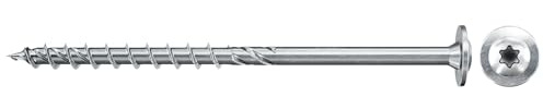 fischer PowerFast II Spanplattenschraube 6,0 x 160, Tellerkopf mit Innenstern TX, Teilgewinde, Schraube für Holzverarbeitung, reduziert Einschraubwiderstand & Einschraubzeit, gvz, 100 Stück