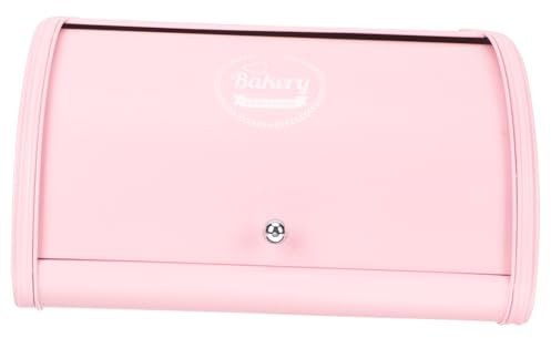 FUNOMOCYA Metall Brotbox Mit Dichtem Verschluss Und Rutschfestem Boden Geräumiger Aufbewahrungsbehälter Für Brot Snacks Und Obst Kompakte Küchenbox in Rosa Praktischer Brotcontainer Für Haus