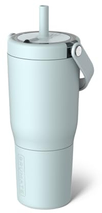 BrüMate Resa 25oz 100% Leakproof Travel Tumbler with Handle & Straw | Flexible Soft Sip Straw | Silicone Sleeve for Durability | Stainless Steel | Cup Holder & Travel Friendly | (Blue Agave)