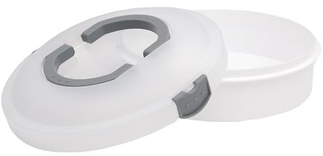 Lily cook, KP0078, Boîte à gâteaux transportable avec Cloche, Design élégant, Facile à Utiliser, pour tartes et gâteaux jusqu'à 28 cm, Couleur Blanc et Vert