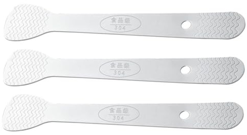Garneck Set 3 Pezzi Cucchiai per Ripieno in Acciaio Inossidabile Riutilizzabili, Spatole per Ripieno di Cibo Argento, Accessori Cucina per Uso Domestico e Ristoranti