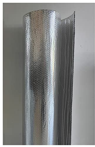 WDSOPK Folien-Isolierrolle, Isolierfolie, Luftpolsterfolie, Heizkörperfolie, Selbstklebendes Isoliermaterial, Wärmebarriere, Reflektierende Doppelseitige Schaumstoff-Isolierroll(1X5M(3.2X16.4Ft))