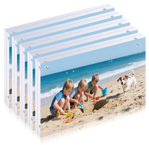 RUIXUAN Magnetischer Bilderrahmen Acryl bilderrahmen Glas Klare Fotoanzeige Magnetischer Fotorahmen für Familienfotos Hochzeitsfotos und Babyfotos (Transparent, 10x15cm)