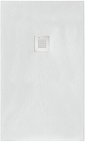 Piatto doccia rettangolare 90x70 cm effetto pietra marmoresina STONE bianco FRANCIA