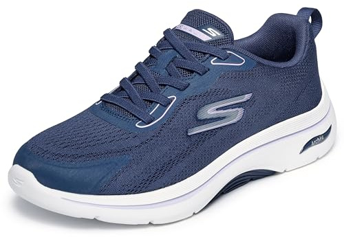 Skechers Women's Go Walk Arch Fit 2.0 Cassy Sneaker, Navy/Lavender, 8