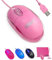 SOONGO Mouse USB Rosa para Computadora Portátil Mini Wired PC Mouse Ratones Ergonómicos Portátiles para Niños y Niñas Adolescentes Regalos de Cumpleaños