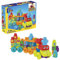 MEGA BLOKS First Builders Toddler Building Blocks Toy Set, ABC Learning Train with 60 Pieces, Ages 1+ Years, DXH35