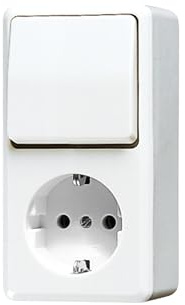Jung 676AWW Schuko-Steckdose mit Wechselschalter