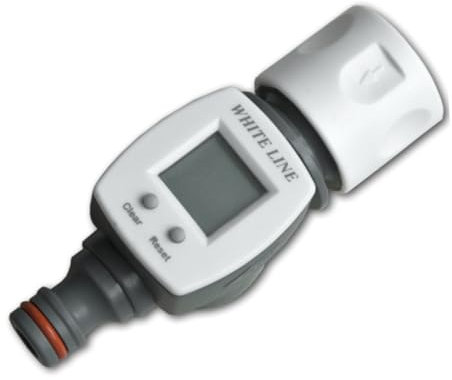 Digitaler Wasserzähler WHITE LINE LCD Wasserverbrauch Wasseruhr WASSERMENGENZÄHL