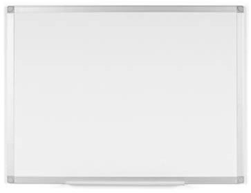 BoardsPlus - Lavagna Bianca, 90 x 60 cm, Lavagna Cancellabile A Secco Con Cornice Sottile In Alluminio Anodizzato, Superficie In Melamina (Non-Magnetica)
