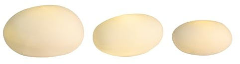 Räder LED Lichtkieselstein Set 3 Stück, 7 x 4 cm, 9,5 x 4,5 cm, 11 x 6 cm