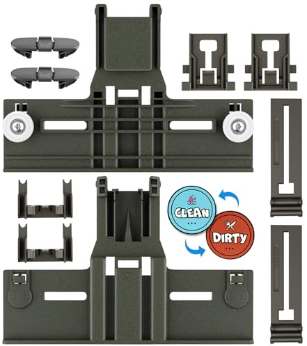 Upgraded W10350375 W10712395 Dishwasher Top Rack Adjuster Parts for Whirlpool WDTA50SAHZ0 Dishwasher Parts WDT750SAHZ0 WDT730PAHZ0 WDT970SAHZ0 Upper Rack Parts,For Kenmore 665 Dishwasher Top Rack Part