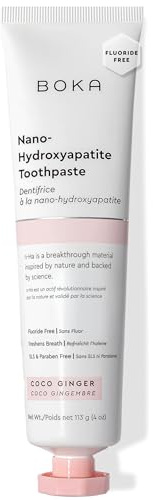Boka Fluoride Free Nano Hydroxyapatite Toothpaste - Adult & Kids - Appropriate for Sensitive Teeth - No Sulfates & Parabens - Natural Flavors & Vegan - Coco Ginger (113g) 1pk