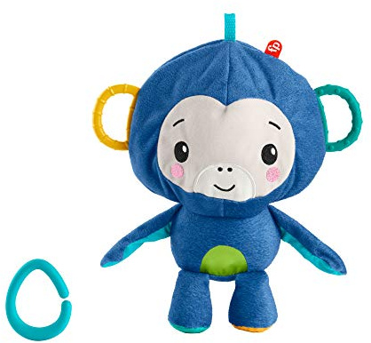 Fisher-Price GRR32-2-in-1 Kuscheläffchen, Plüschspielzeug zum Mitnehmen, Babyspielzeug mit Beißhilfe, Babyspielzeug ab der Geburt