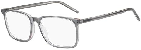 HUGO Rechteckig Azetat Brillen in Grey Crystal für Herren, Brille mit Sehstärke, optional mit Sonnenbrillen tönung oder Blaulichtfilter (Modell 103874)