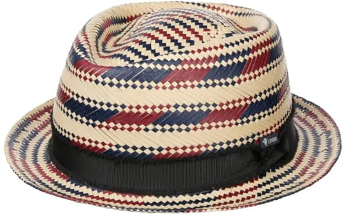 Lipodo Berdasco Pork Pie Stråhatt Damer/Herrar - Made in Italy solhatt strandhatt med grosgrain band Sommar Vår-sommar - S (54-55 cm) natur