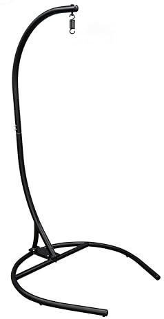 SH&G Steel Swing Chair Stand | Hanging Chair Base | Super Heavy Duty Max User Weight 170kg | Ideal for Egg Chairs, Hammocks, Rattan Swing Seats | Stand Only (Black)