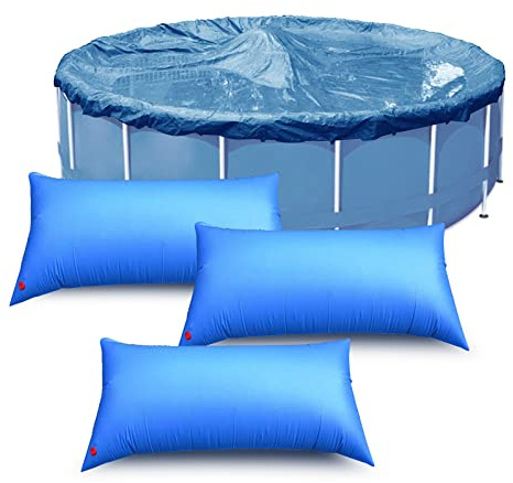 Poolkissen Winter Rechteckig 8×4ft, Pool Kissen Überwinterung, Luftkissen Pool Winter, Pool Zubehör Aufblasbar für Poolabdeckung & Abdeckplanen Poolpolster Winterkissen mit Sicherheitsventil (3 Stück)