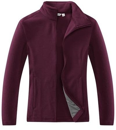 33,000ft Damen Fleecejacke mit Durchgehendem Reißverschluss mit 4 Taschen | Leicht, Warm, Stehkragen, Atmungsaktiv, Weich, Pillingresistent, für Wandern, Freizeit, Sport, Outdoor