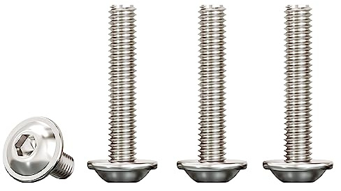 Drenky M5 Innensechskant Flansch Edelstahl Schrauben Rostfrei M5x30mm Linsenkopfschraube A2 V2A Edelstahlschrauben Flachkopfschraube Gewindeschrauben Vollgewinde, Schwarz, 20 Stück