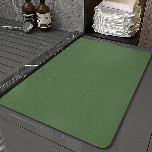 Badematte Rutschfester Badezimmerteppich Absorbierender Badteppich 100x160cm Schnell Trocknende Badezimmer Teppiche, Duschmatte Rutschfest Badvorleger Waschbar Bath Mats, Badeteppich Bad Teppich Grün