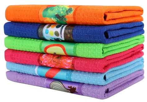 TanYiYi Tea Towels - Set of 6 - Kitchen Towels - 90% Cotton - 68 x 38 CM