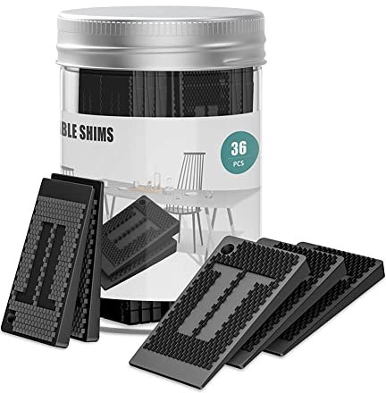 Staccatory Arandelas de plástico para nivelar - 36 piezas de vidrio y cuñas de mesa duraderas, hazlo tú mismo, nivelador para muebles, mesa, silla
