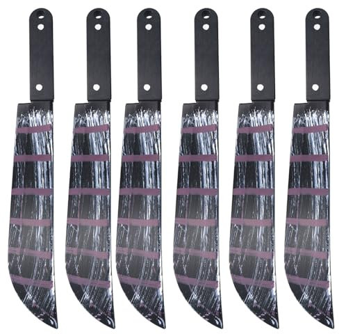labreeze 6x Fake Bloodied Machete Weapon Plastic 50 Cm Halloween Horror Killer Fancy Dress Party Costume Prop