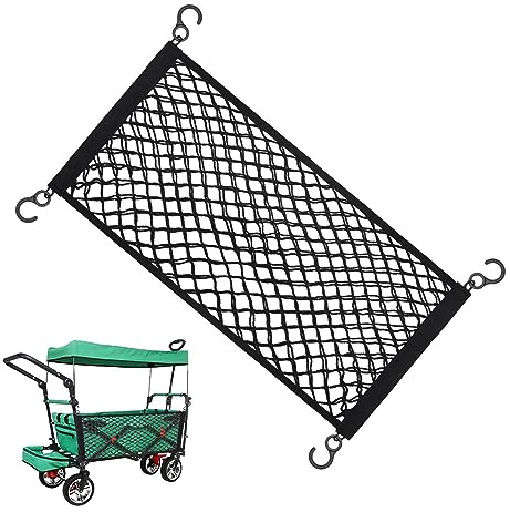 Red de carga para maletero, red elástica para camión con ganchos, 70 x 35 cm, organizador elástico para camión, para RV, coche, ATV, motocicleta Teksome