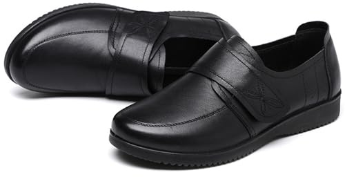 AZMAHT Scarpe Ortopediche Donna Impermeabili in Pelle Scarpe per Anziani Donna Scarpe Comode per Camminare Scarpe Traspiranti e Casual con Cuscino d'Aria,Nero,40/250mm