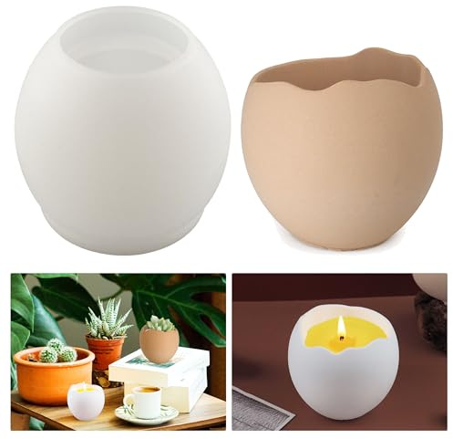 Tuxuzal Portacandele in silicone per uova di Pasqua, candele, tealight, tealight, tealight, stampo in silicone, forma per uova di Pasqua, stampo in silicone