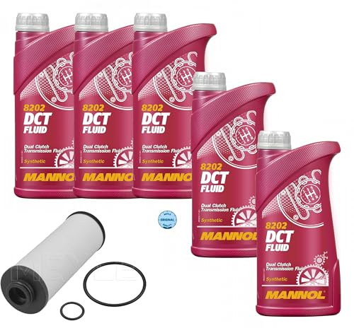 Cambio automatico dell'olio, set di ricambio dell'olio del cambio con DCT Fluid 5 L DSG, olio per cambio automatico a doppia frizione + filtro dell'olio dell'ingranaggio