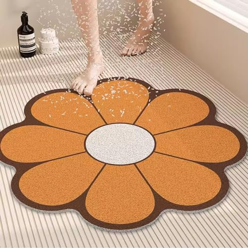 ZOUTYI rutschfeste Duschmatten für die Innendusche, schnell trocknende PVC-Luffa-Duschmatte mit Drainage, weiche und Bequeme Duschmatte, rutschfest, schimmelfrei, B, 80 x 80 cm