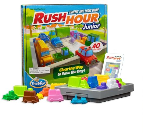ThinkFun Rush Hour Junior - Juego clásico de lógica de Atascos de tráfico | Nuevo Aspecto para 2024 | Juguete Stem para niños | Rompecabezas Atractivos para Edades de 5 años en adelante | Edición