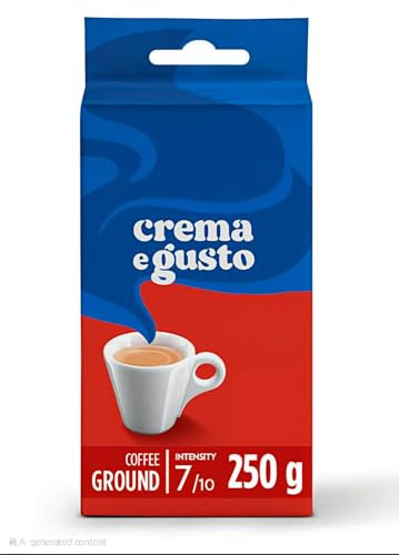 Lavazza Crema e Gusto Classico Ground Coffee, 8 Packs of 250g, Ideal for Moka Pot or Filtered Coffee, Rounded and Inviting Taste, Intensity 7/10, Spicy Aromatic Notes, Arabica and Robusta, Dark Roast