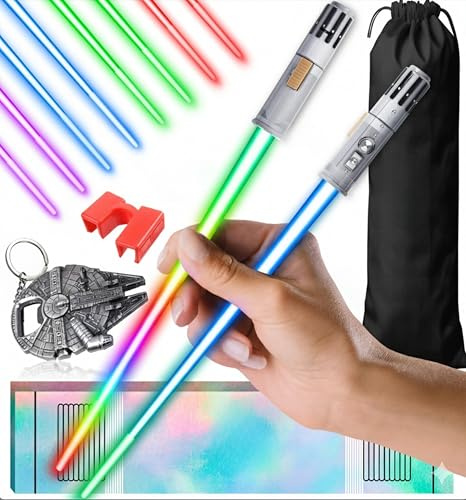 Lightsaber Chopsticks Light Up Star War Chopsticks Light Up Mini Light Saber Chopsticks for Adults Cool Chopsticks Light Saber Chopsticks Led Chopsticks Jedi Chopsticks 12 Modes 1 PAIR
