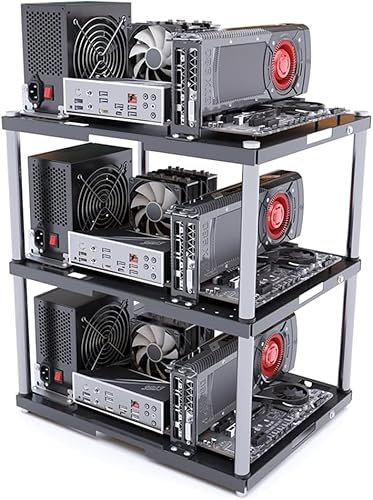 DALAIBUKESI Superimposed Black Metal Desktop Case for ATX/M-ATX Motherboards with High Airflow and Widely Body Heat Dissipation Design (Single Case(Stackable))