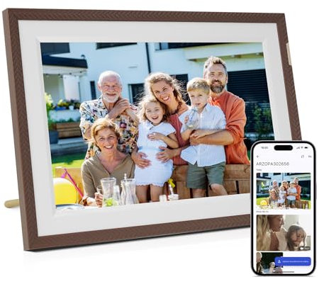 ARZOPA D10 Digitaler Bilderrahmen WLAN 10,1 Kostenlos Unbegrenzter Cloud-Speicher HD-Touchscreen KEIN Abonnement Unbegrenzt Fotos Videos Teilen Bester Elektronischer Bilderrahmen zum Verschenken-D10