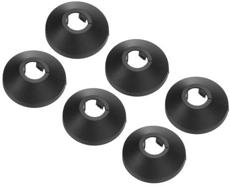 PATIKIL Cache Tuyau Radiateur, 6pcs Manchons de Tuyaux d'Eau en Plastique PP pour 0,47/12mm, Décoration Écussons Coffrage Rosace Tuyau Chauffage Plomberie Chaudière Poêle Mural, Noir