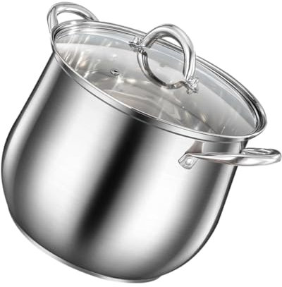 Cabilock Edelstahl Kochtopf Mit Deckel Großer Suppentopf Für Suppen Und Eintöpfe Ergonomische Doppelgriffe Gleichmäßige Wärmeverteilung Für Zuhause Und Restaurantküchen