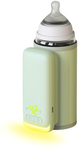 Dpofirs Tragbarer Flaschenwärmer, Schnell Erhitzender Babymilchwärmer mit 6000 mAh Nachtlicht, Flaschenwärmer, Isolierte Hülle für Milchnahrung