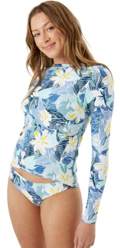 Roxy Rashguard - Maglietta da donna a maniche lunghe, protezione solare UPF 50+, asciugatura rapida, Colore: blu, M