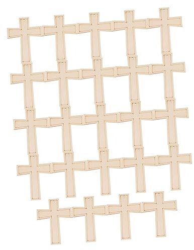 NUOBESTY 24stücke Holzscheiben Kreuzanhänger Für Mädchen Unbehandelte Graffiti Holzplatten Für Kreative Bastelprojekte Für Dekorationen Und Geschenkanhänger
