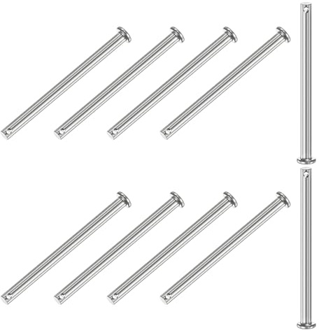 M METERXITY 10 Stück Einloch Klauenstifte M6 x 90mm Flachkopf Klauenstifte | Verbindungsscharnierstift, 304 Edelstahl, für mechanische Verbindungen/Fixierte Teile, Wiederverwendbar