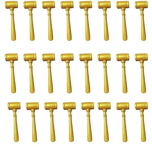 Yominerr 24 Piezas de Mazo de Juez, Mini Martillos de Madera, Mazos, Accesorios de Vestuario de Justicia para Subastas, Recuerdos de Sala de Audiencias