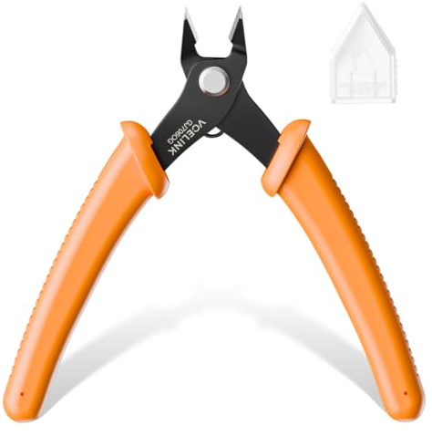 VCELINK Pince Coupante Precision, Mini Pince Coupante Modelisme Convient pour la Réparation de l'Industrie Électronique, Traitement de Bijoux, Fabrication de Modèles DIY, 129mm Orange