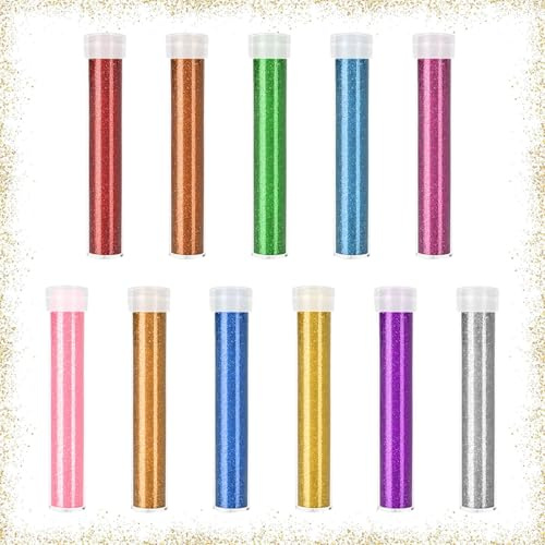 Damilages Glitzer Set 11 Stück Kinder Glitzerpulver Glitzerstreuer Feiner Glitter Gel Bastelglitzer Körpernagelglitzer für Handwerk Tumble Nail Party Make-Up Gesicht Festival Dekoration