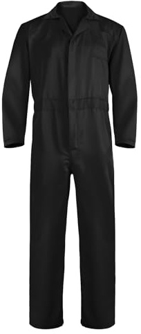 JEGERMIG Adult Navy Blue Jumpsuit Coveralls Workwear Halloween Horror Killer Long Sleeve Costume for Men