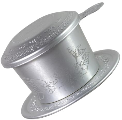 SOLUSTRE Filtre à Café Portable En Aluminium Motifs Gravés Filtre à Café Manuel Cafetière De Voyage Pour Camping Et Bureau